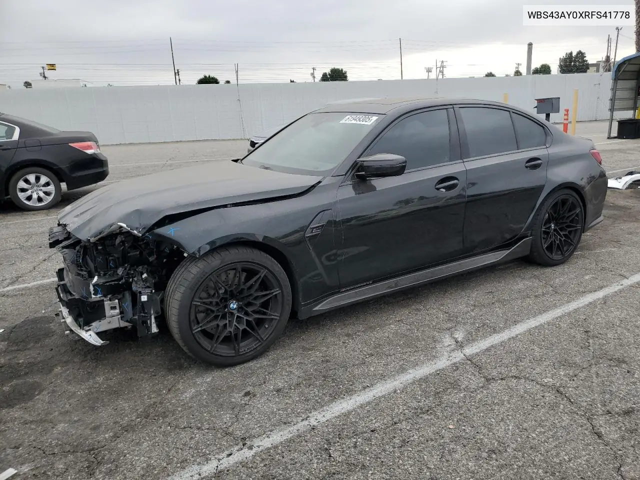 2024 BMW M3 Competition VIN: WBS43AY0XRFS41778 Lot: 61949305