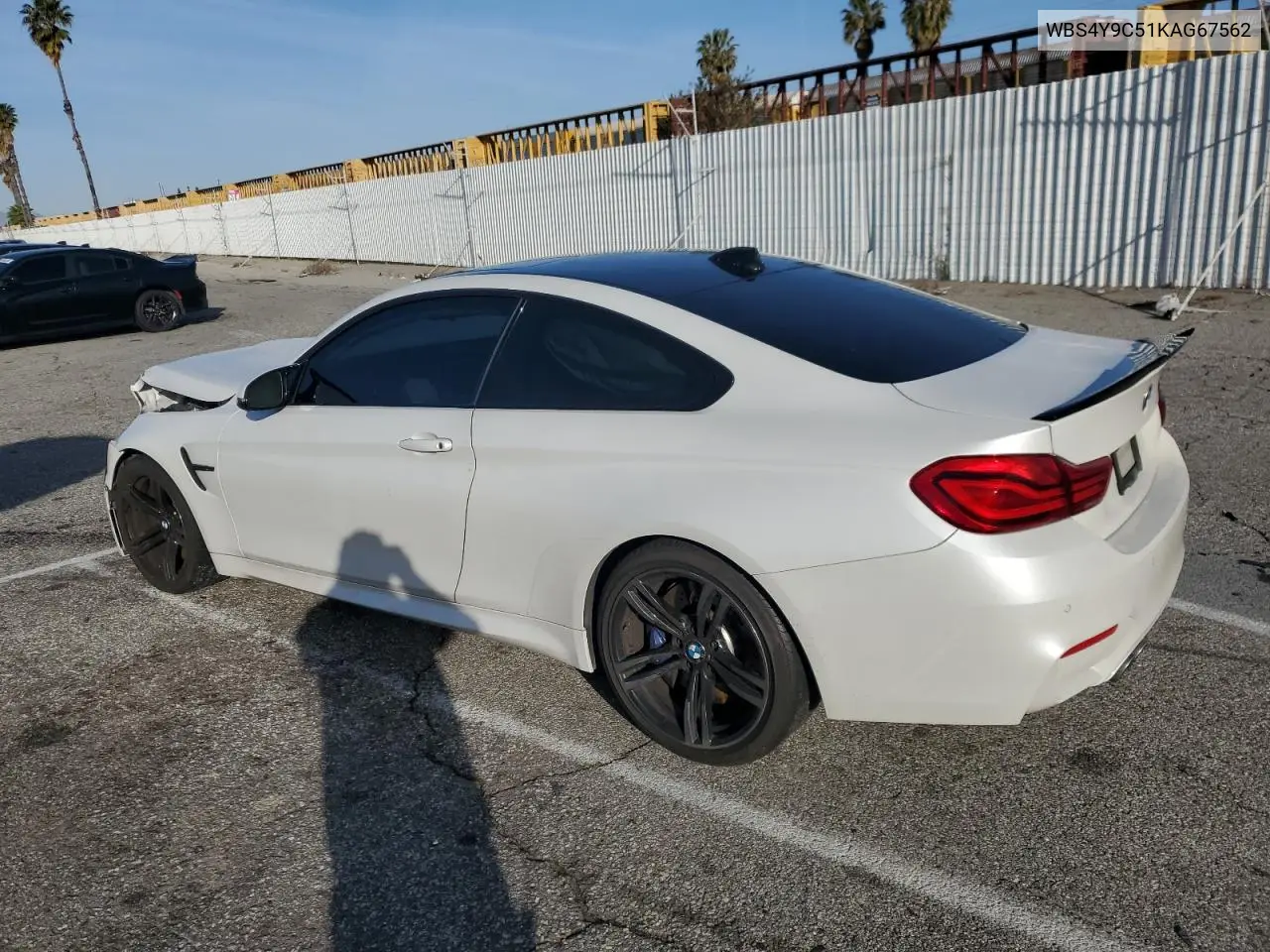2019 BMW M4 VIN: WBS4Y9C51KAG67562 Lot: 45365415