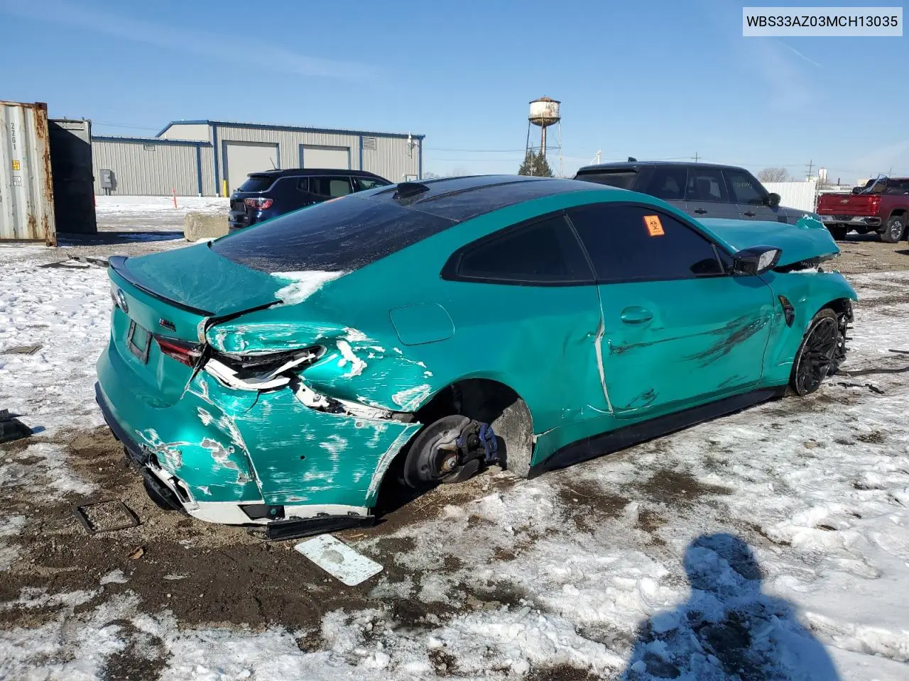 2021 BMW M4 Competition VIN: WBS33AZ03MCH13035 Lot: 46129415