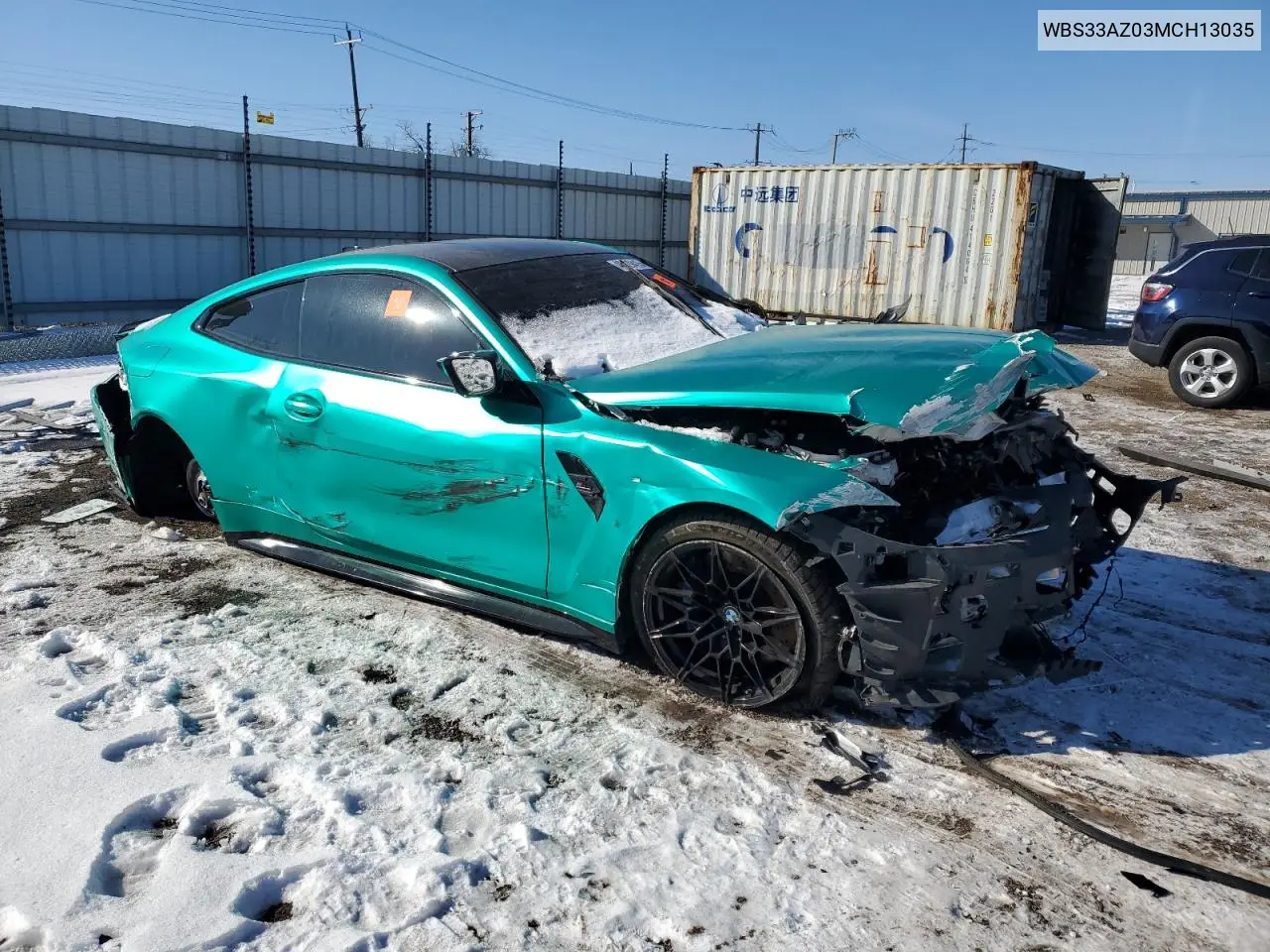 2021 BMW M4 Competition VIN: WBS33AZ03MCH13035 Lot: 46129415