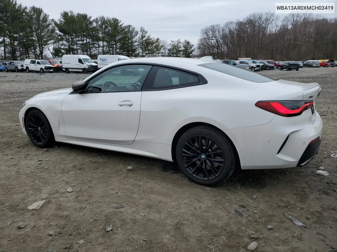 2021 BMW M440Xi VIN: WBA13AR0XMCH03419 Lot: 47838685