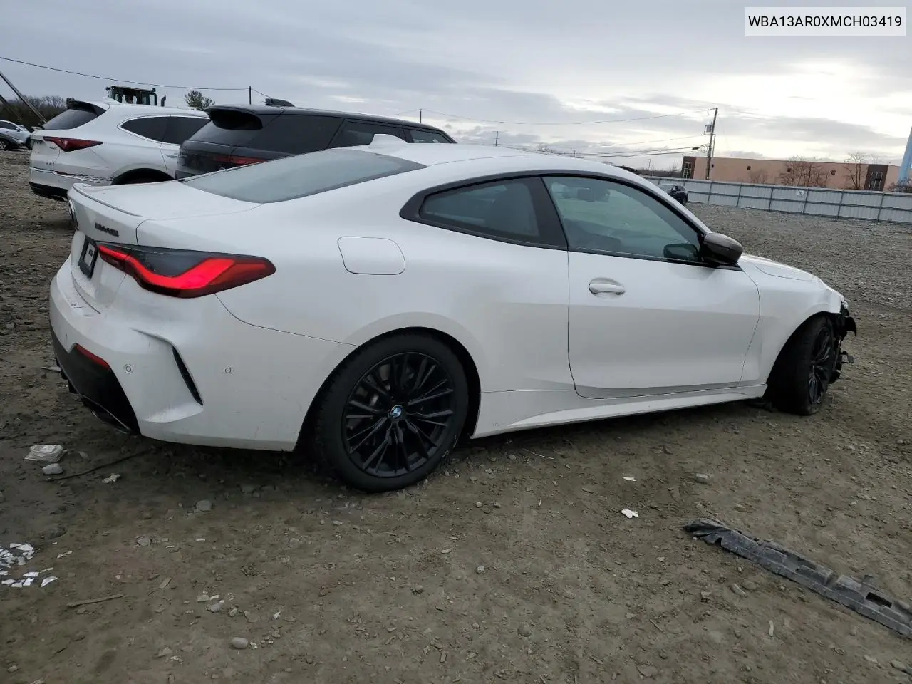 2021 BMW M440Xi VIN: WBA13AR0XMCH03419 Lot: 47838685
