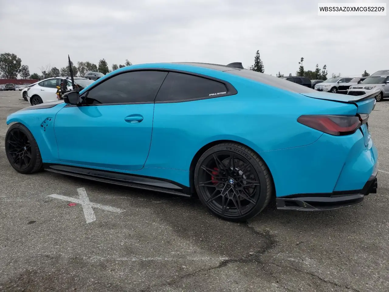 2021 BMW M4 VIN: WBS53AZ0XMCG52209 Lot: 50234375