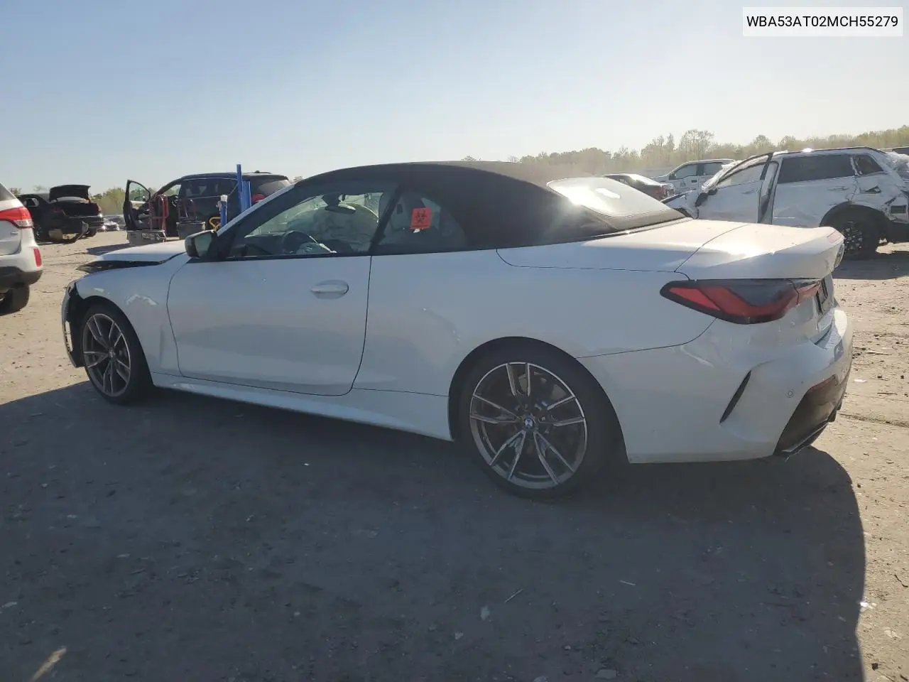 2021 BMW M440I VIN: WBA53AT02MCH55279 Lot: 53557935