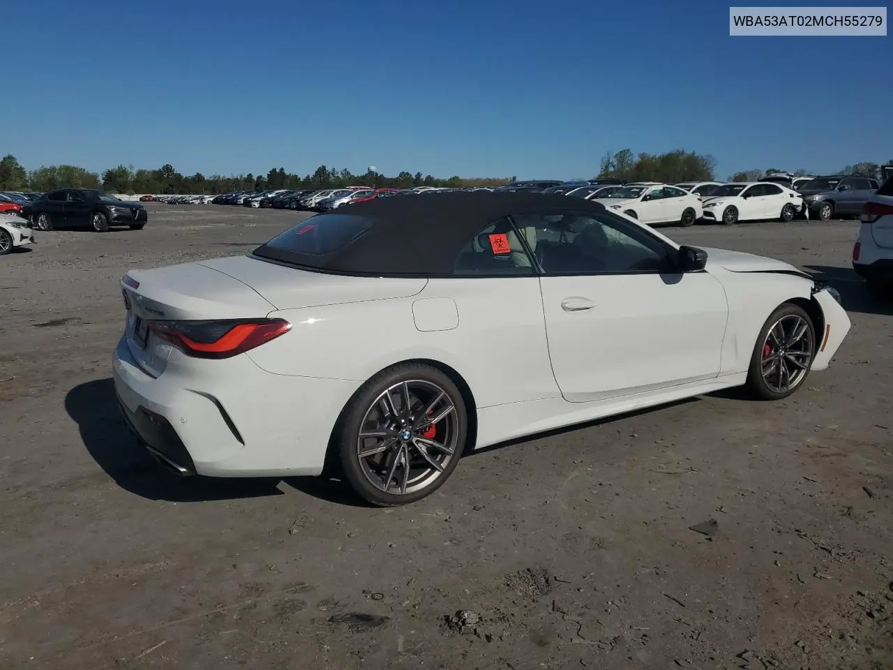 2021 BMW M440I VIN: WBA53AT02MCH55279 Lot: 53557935