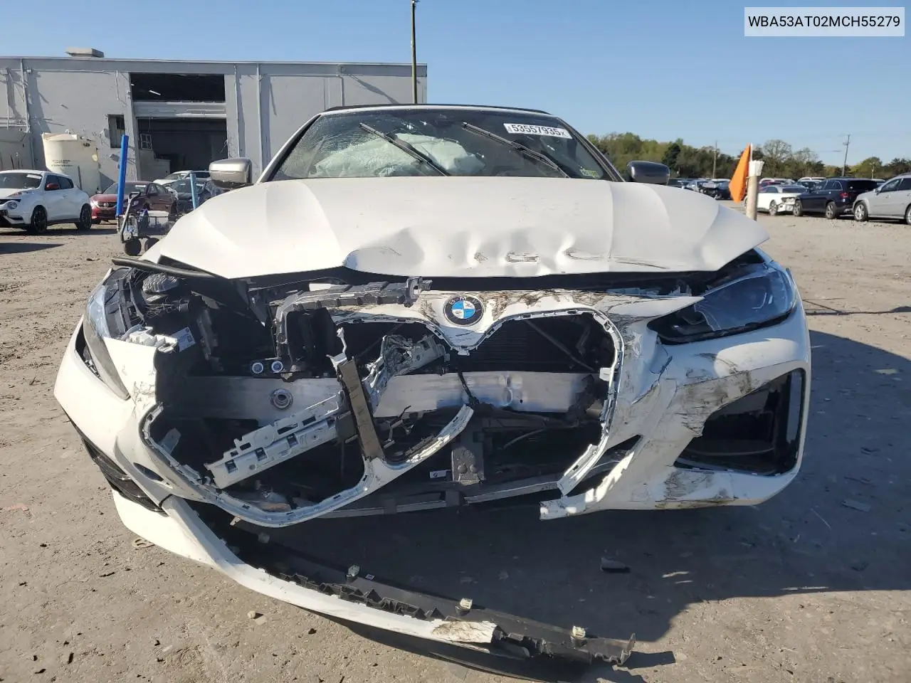 2021 BMW M440I VIN: WBA53AT02MCH55279 Lot: 53557935