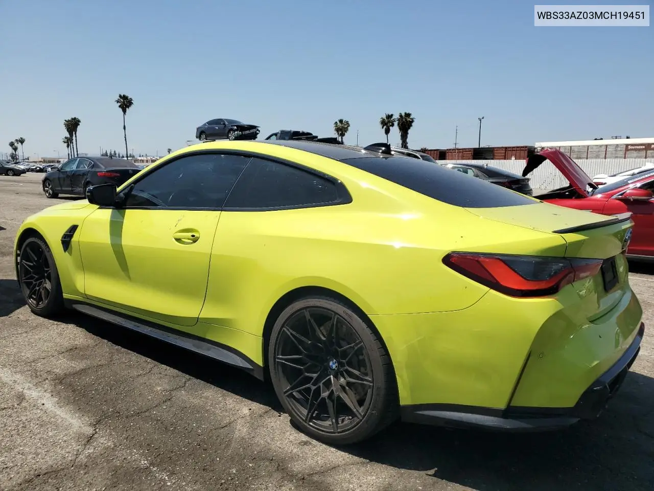 2021 BMW M4 Competition VIN: WBS33AZ03MCH19451 Lot: 55436975