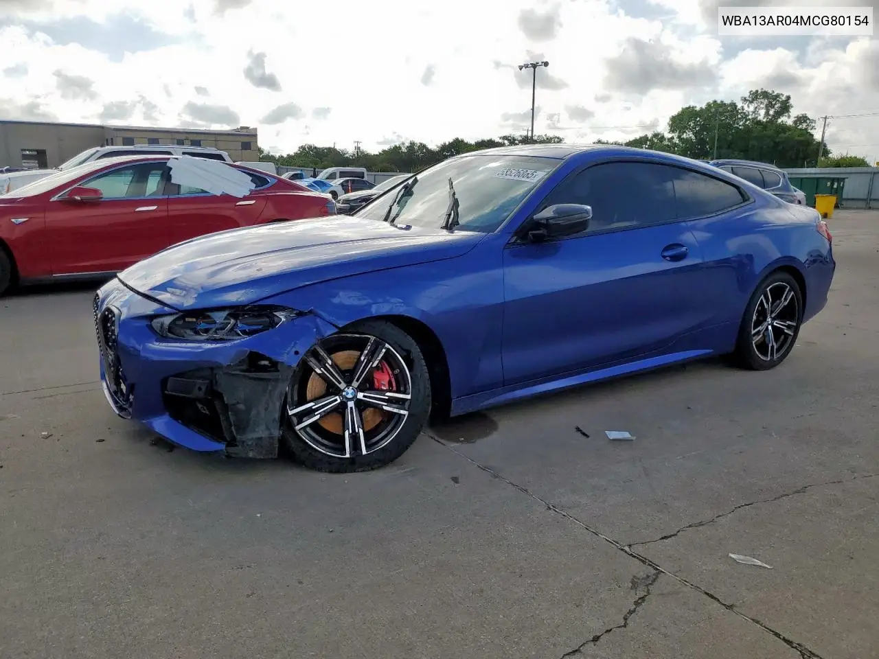 2021 BMW M440Xi VIN: WBA13AR04MCG80154 Lot: 58526865