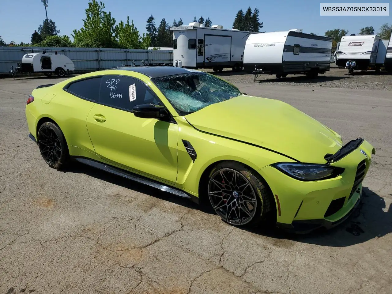 2022 BMW M4 VIN: WBS53AZ05NCK33019 Lot: 53568885