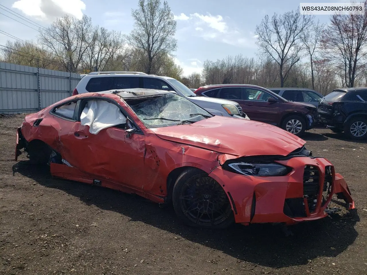 2022 BMW M4 Competition VIN: WBS43AZ08NCH60793 Lot: 53933745
