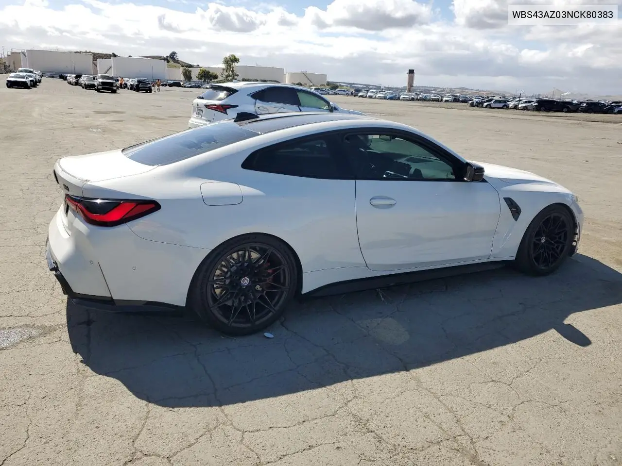 2022 BMW M4 Competition VIN: WBS43AZ03NCK80383 Lot: 56747205