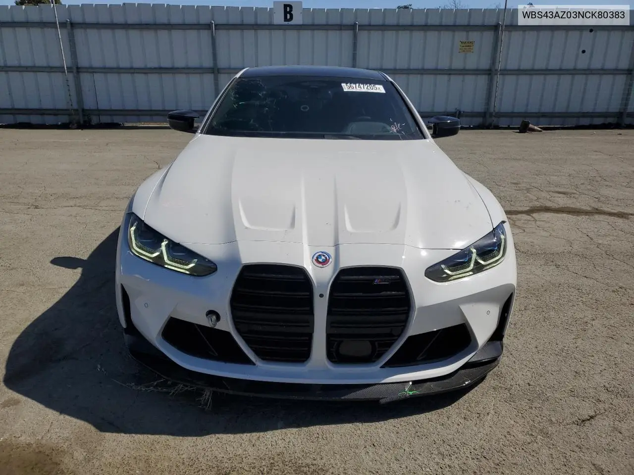 2022 BMW M4 Competition VIN: WBS43AZ03NCK80383 Lot: 56747205