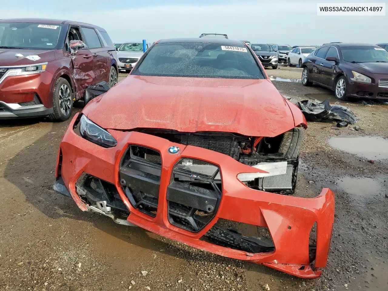 2022 BMW M4 VIN: WBS53AZ06NCK14897 Lot: 58431015