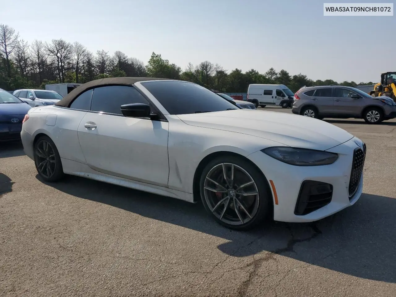 2022 BMW M440I VIN: WBA53AT09NCH81072 Lot: 60467535
