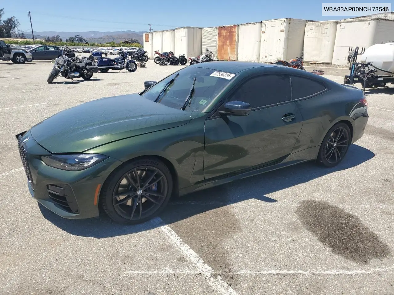 2022 BMW M440I VIN: WBA83AP00NCH73546 Lot: 62530305
