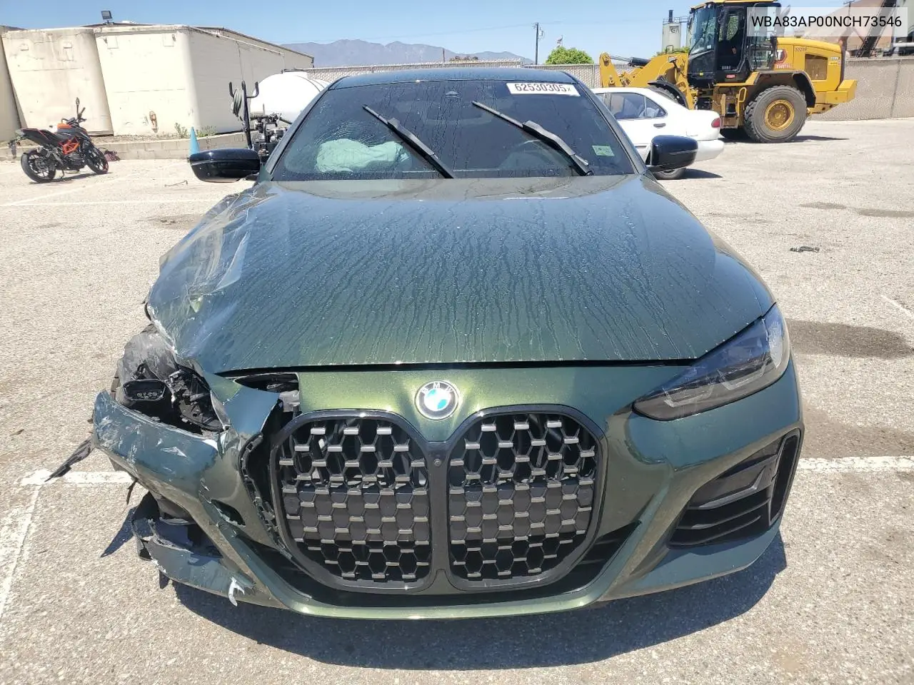 2022 BMW M440I VIN: WBA83AP00NCH73546 Lot: 62530305