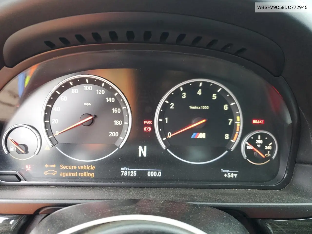 2013 BMW M5 VIN: WBSFV9C58DC772945 Lot: 55759565
