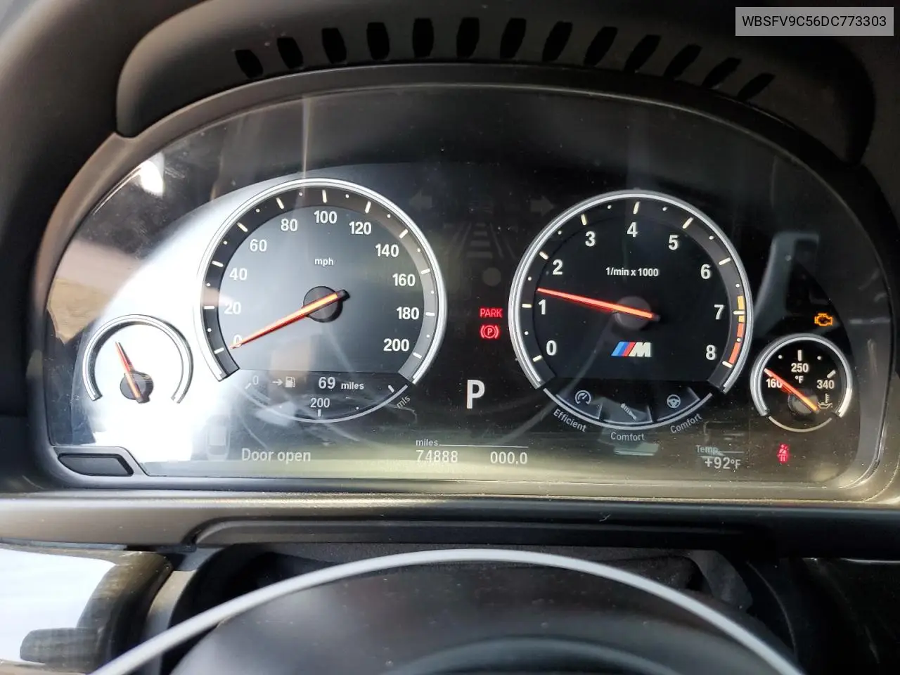 2013 BMW M5 VIN: WBSFV9C56DC773303 Lot: 62660055