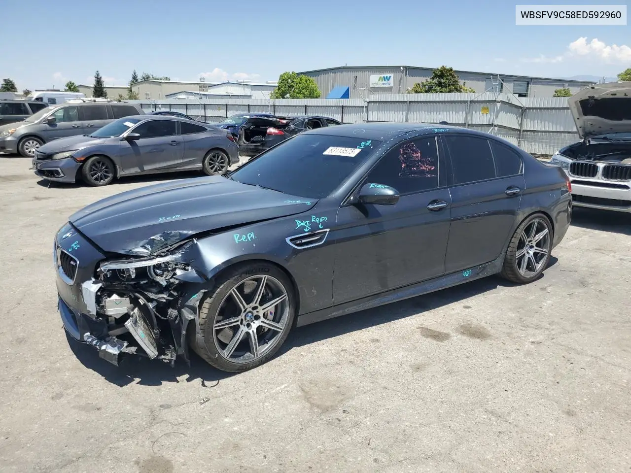 2014 BMW M5 VIN: WBSFV9C58ED592960 Lot: 63113575