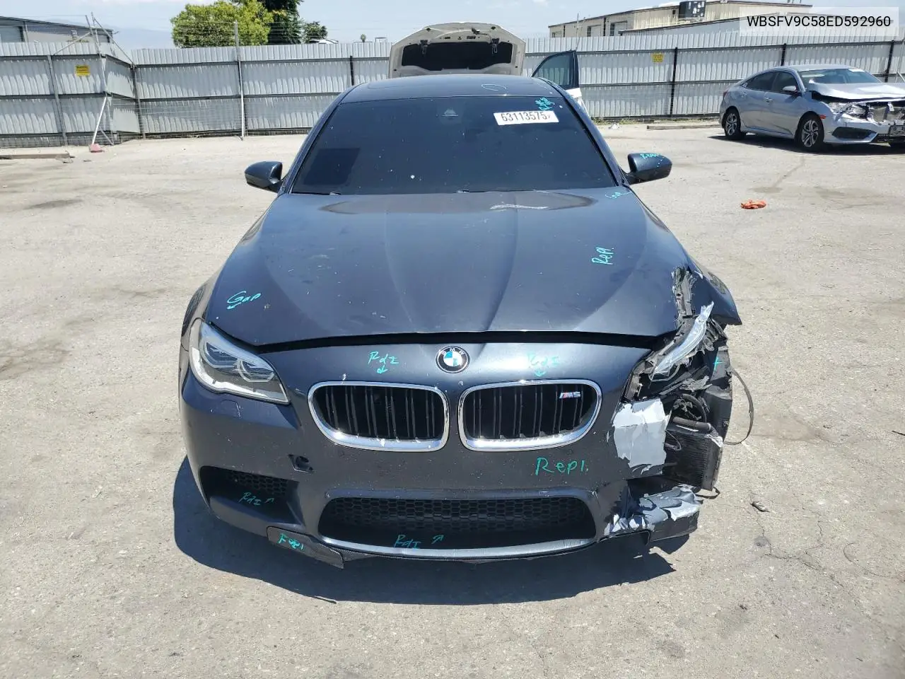 2014 BMW M5 VIN: WBSFV9C58ED592960 Lot: 63113575