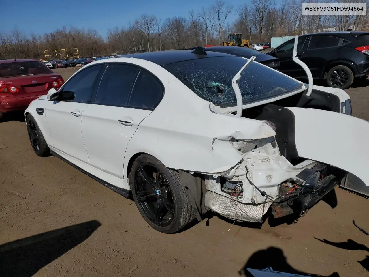 2015 BMW M5 VIN: WBSFV9C51FD594664 Lot: 47805545