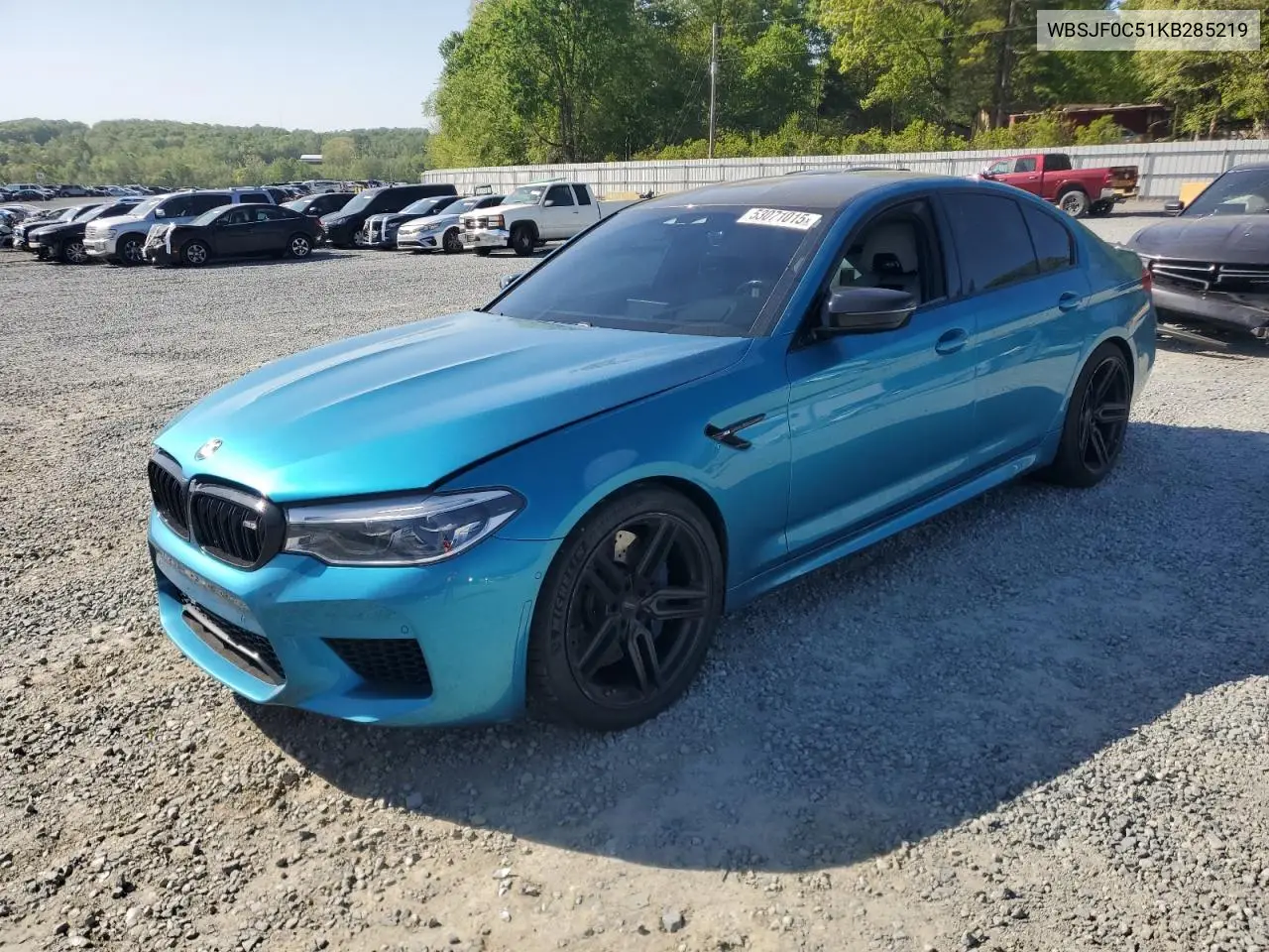2019 BMW M5 VIN: WBSJF0C51KB285219 Lot: 53071015