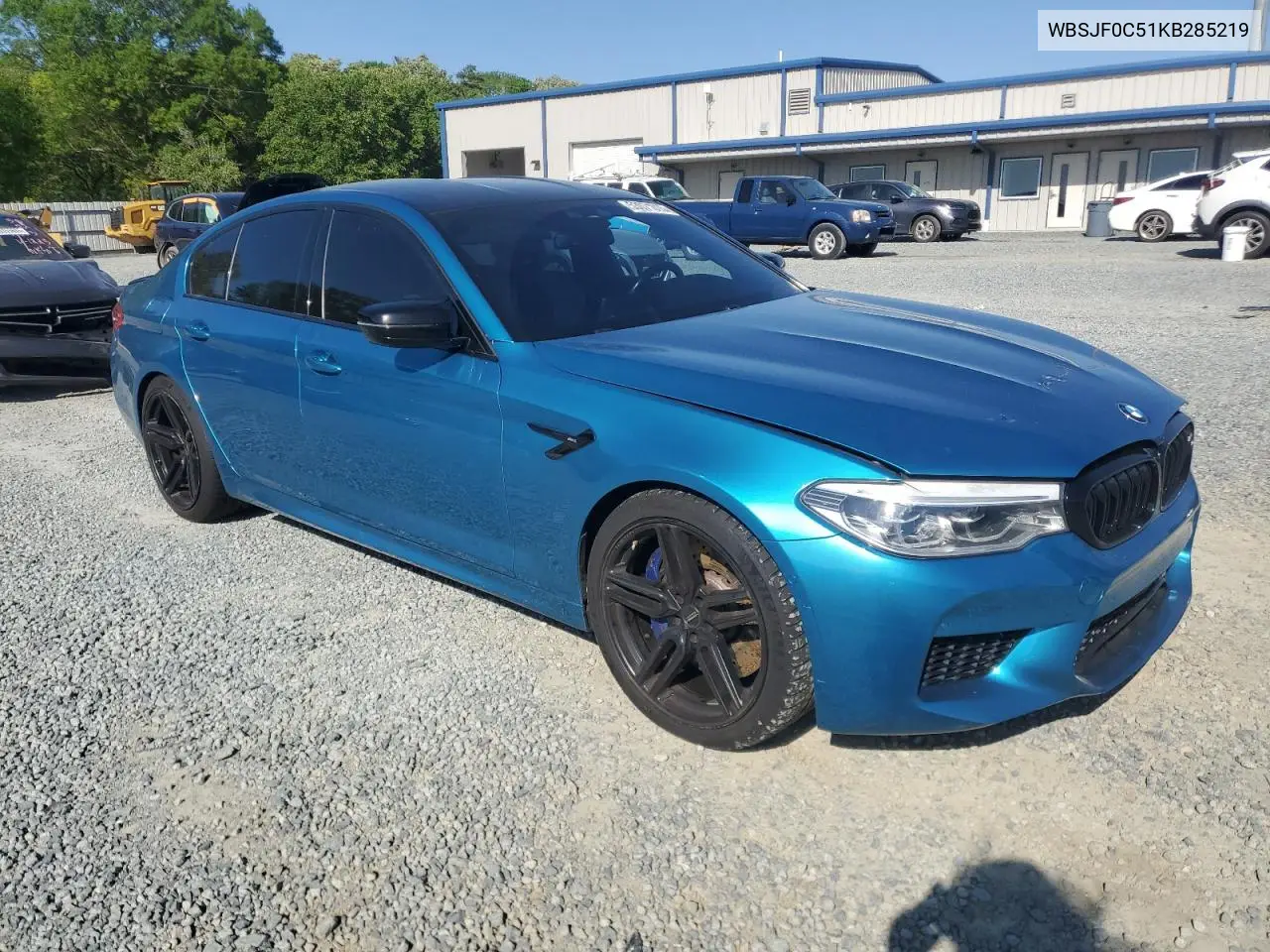 2019 BMW M5 VIN: WBSJF0C51KB285219 Lot: 53071015