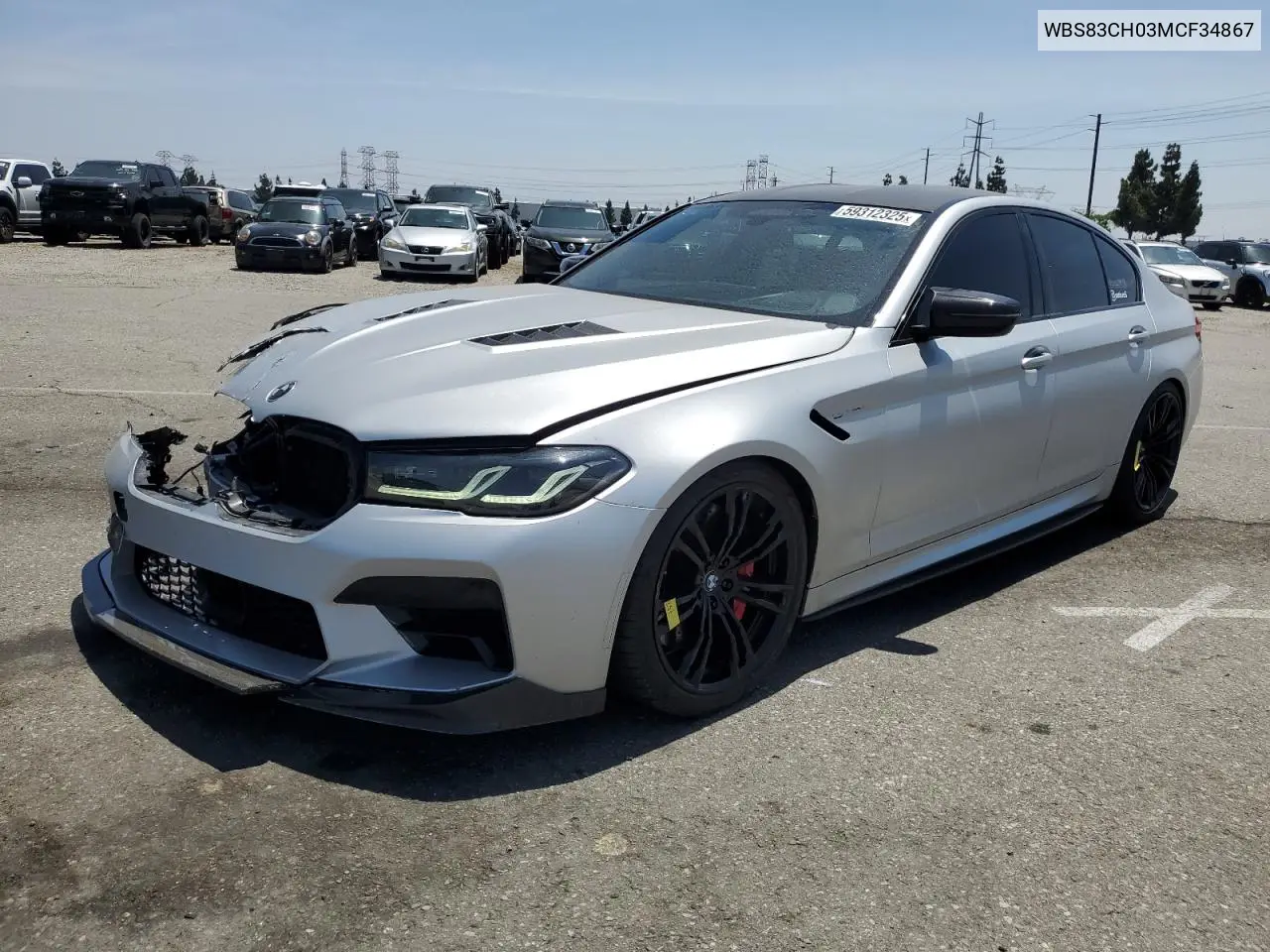 2021 BMW M5 VIN: WBS83CH03MCF34867 Lot: 59312325