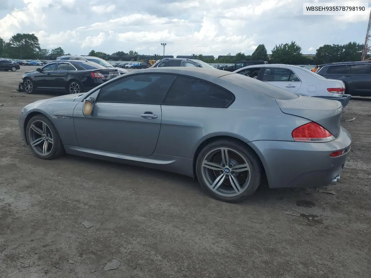 2007 BMW M6 VIN: WBSEH93557B798190 Lot: 61483255