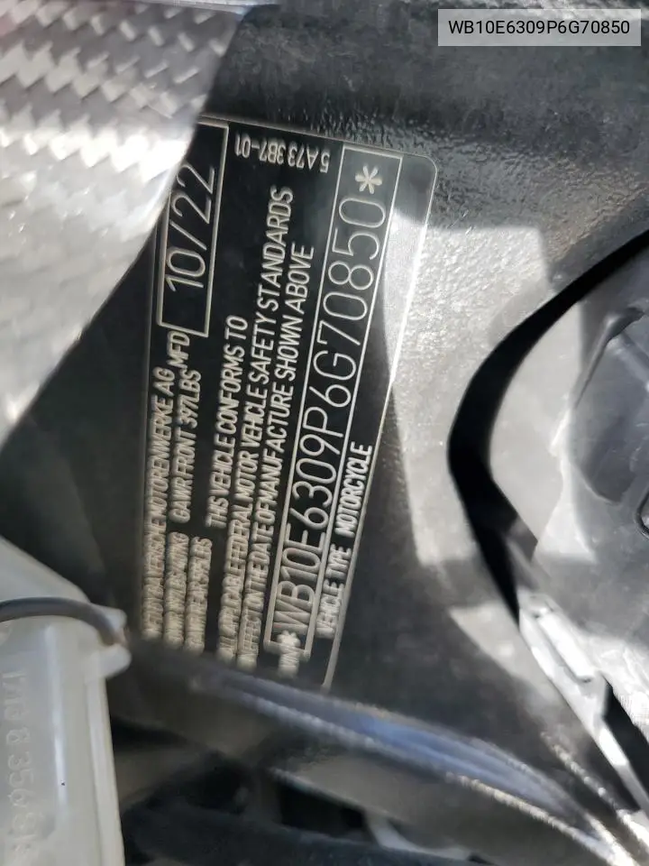 2023 BMW S 1000 Rr VIN: WB10E6309P6G70850 Lot: 61146625