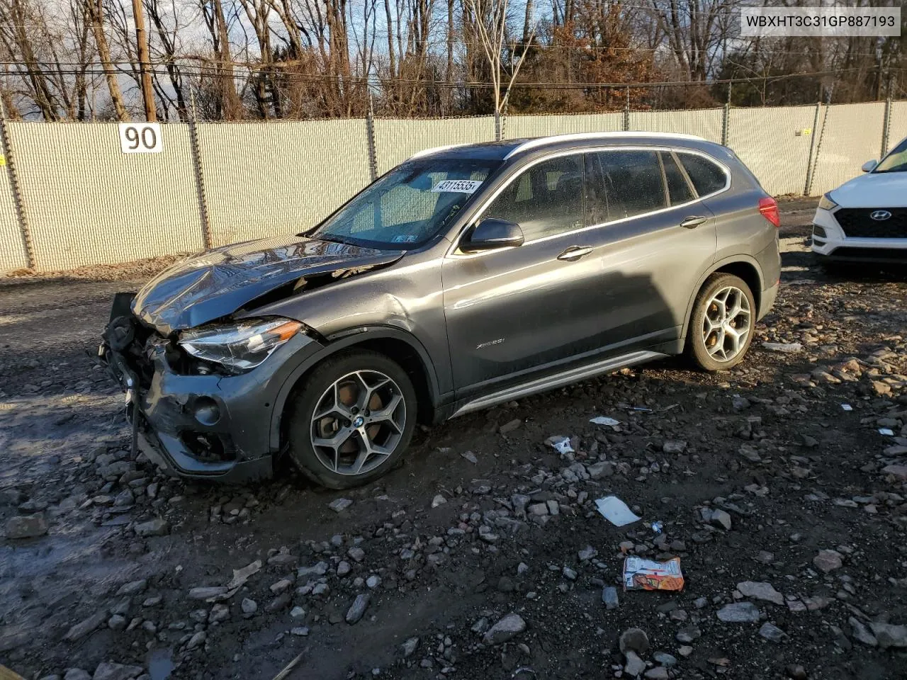 2016 BMW X1 xDrive28I VIN: WBXHT3C31GP887193 Lot: 43115535