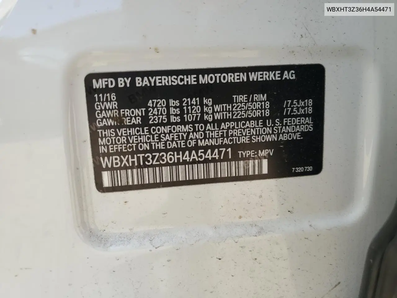 2017 BMW X1 xDrive28I VIN: WBXHT3Z36H4A54471 Lot: 56885335