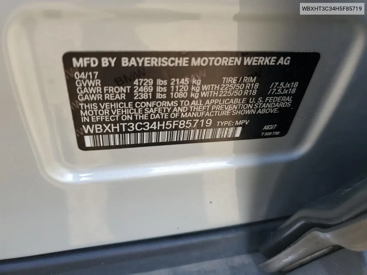 2017 BMW X1 xDrive28I VIN: WBXHT3C34H5F85719 Lot: 62176645