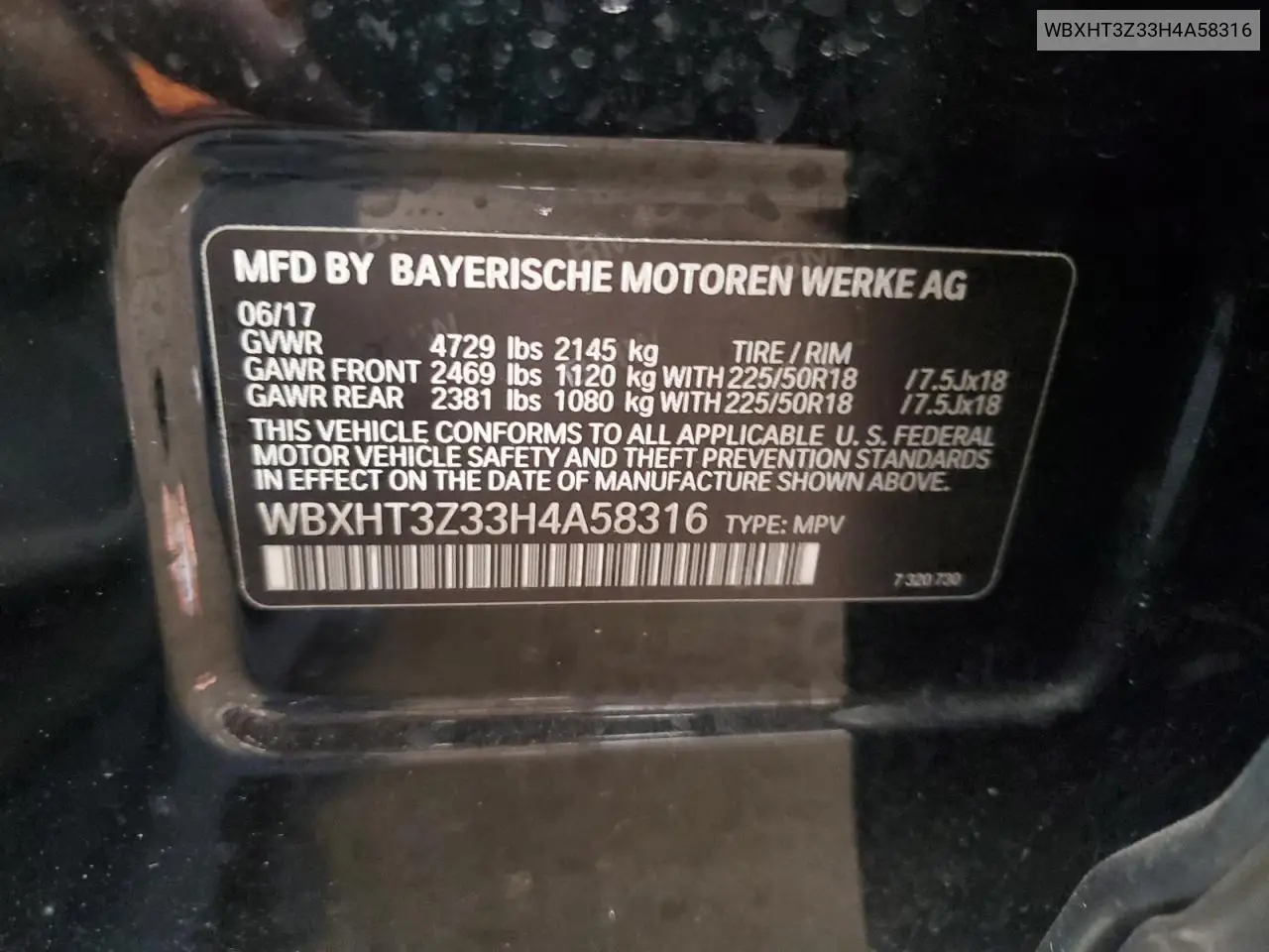 2017 BMW X1 xDrive28I VIN: WBXHT3Z33H4A58316 Lot: 64957015