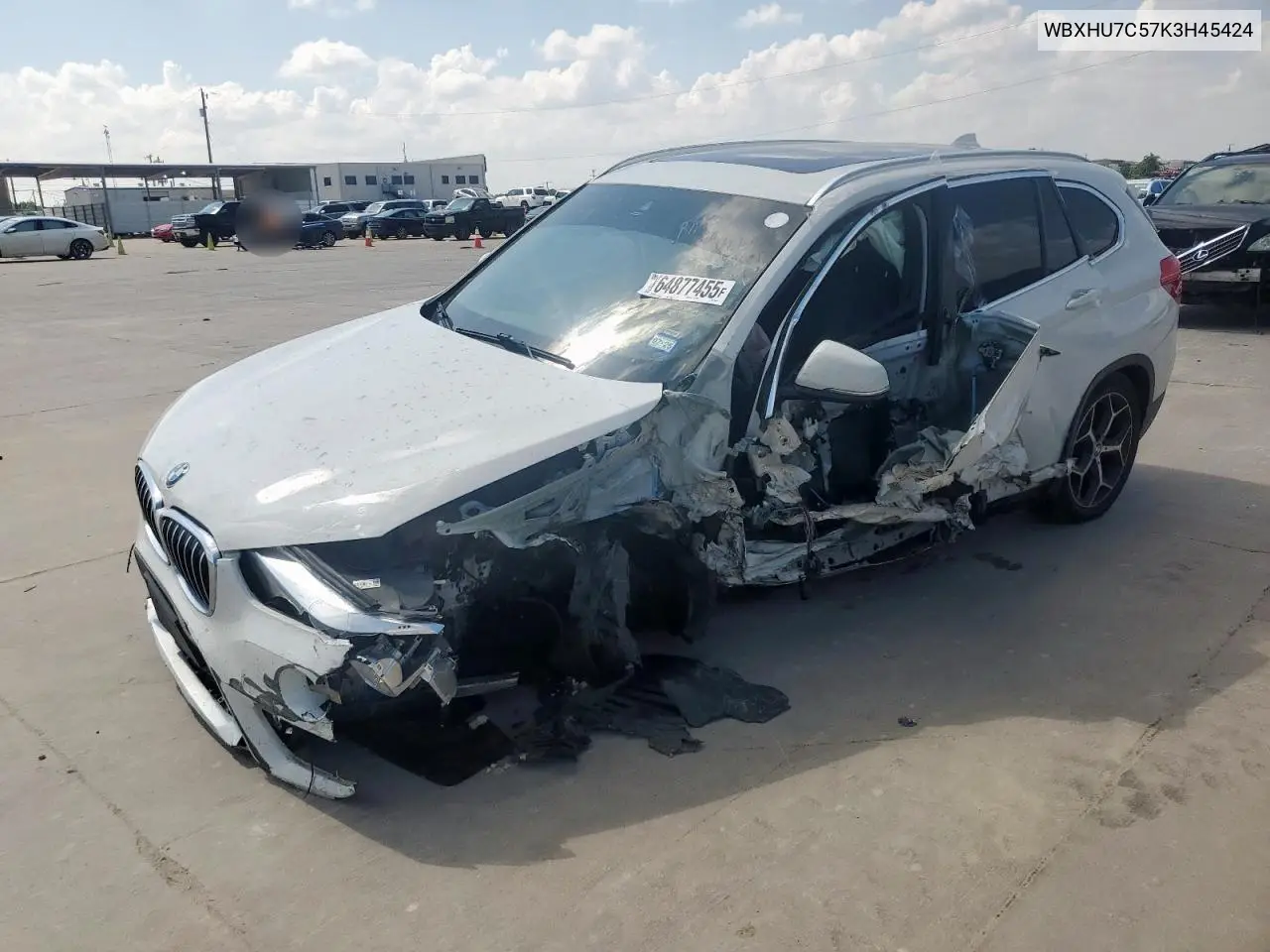 2019 BMW X1 Sdrive28I VIN: WBXHU7C57K3H45424 Lot: 64877455