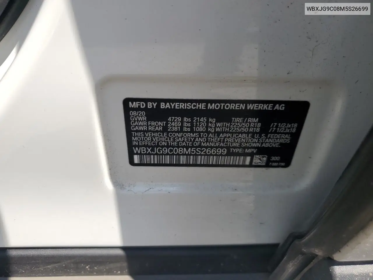 2021 BMW X1 xDrive28I VIN: WBXJG9C08M5S26699 Lot: 64973325