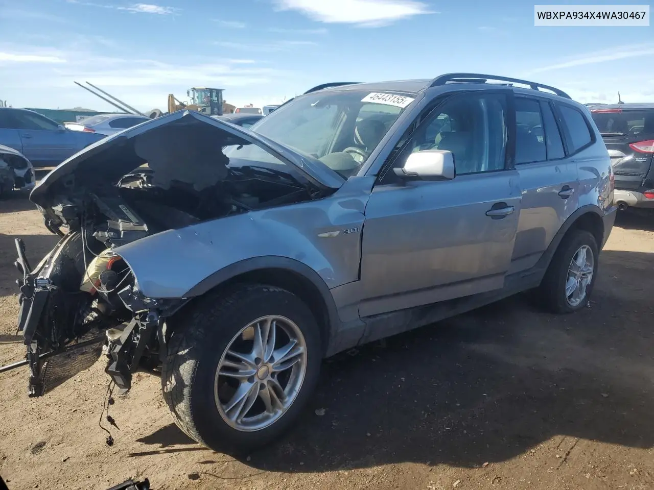 2004 BMW X3 3.0I VIN: WBXPA934X4WA30467 Lot: 46443155