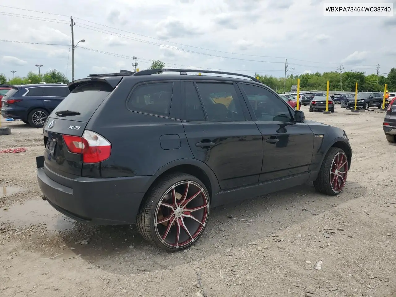 2004 BMW X3 2.5I VIN: WBXPA73464WC38740 Lot: 61504055