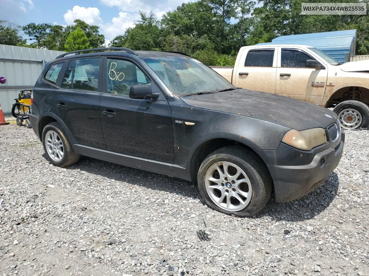 2004 BMW X3 2.5I VIN: WBXPA734X4WB25535 Lot: 62646605