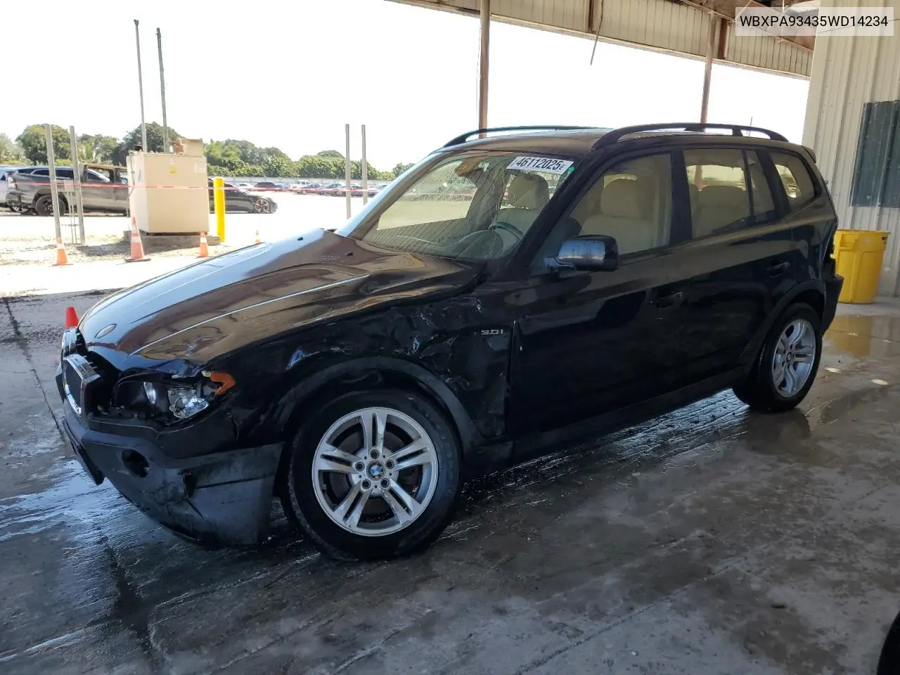 2005 BMW X3 3.0I VIN: WBXPA93435WD14234 Lot: 46112025