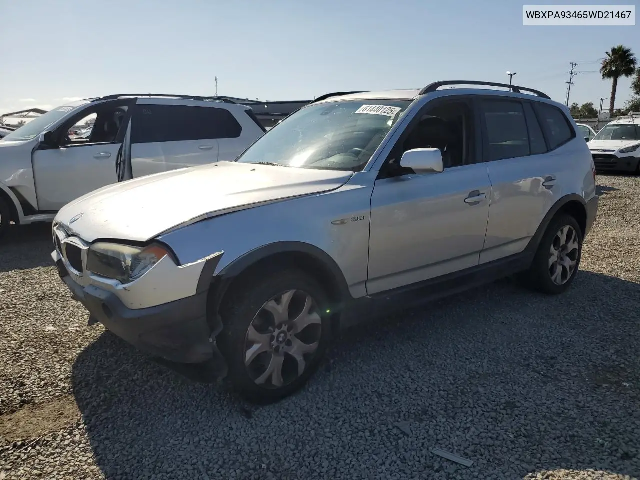 2005 BMW X3 3.0I VIN: WBXPA93465WD21467 Lot: 61440125