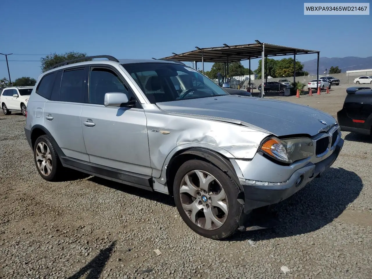 2005 BMW X3 3.0I VIN: WBXPA93465WD21467 Lot: 61440125