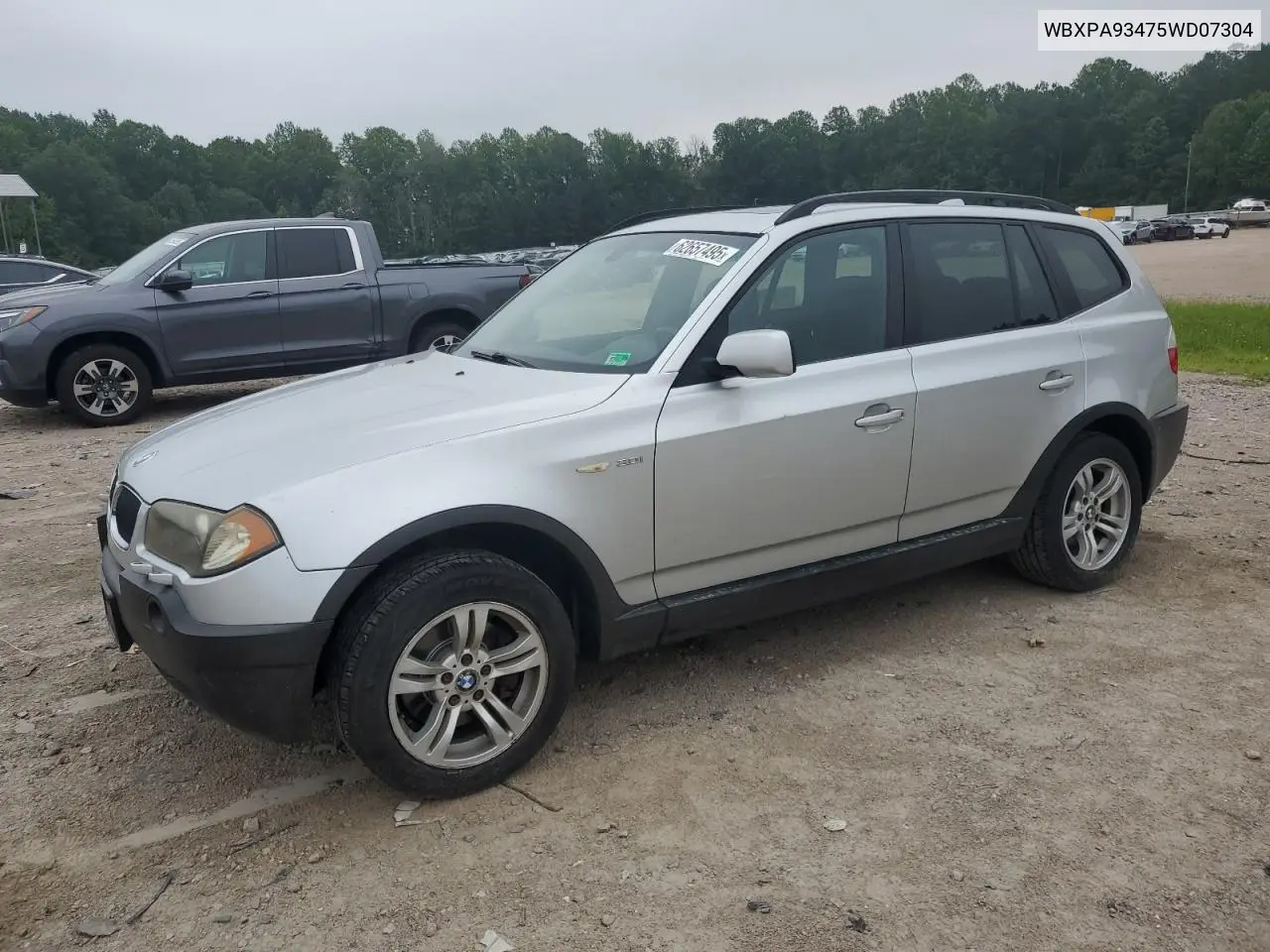 2005 BMW X3 3.0I VIN: WBXPA93475WD07304 Lot: 62657495