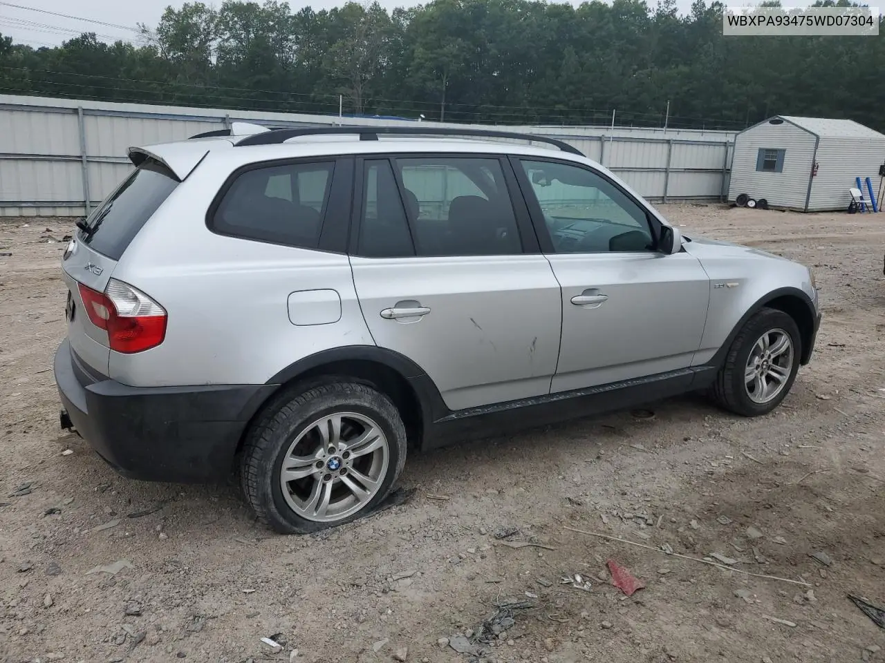 2005 BMW X3 3.0I VIN: WBXPA93475WD07304 Lot: 62657495