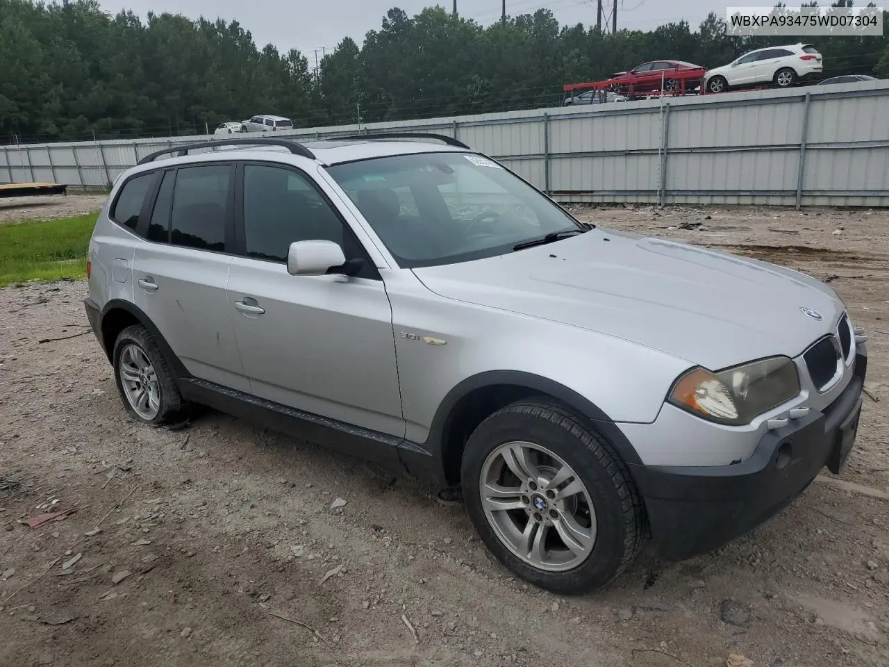 2005 BMW X3 3.0I VIN: WBXPA93475WD07304 Lot: 62657495