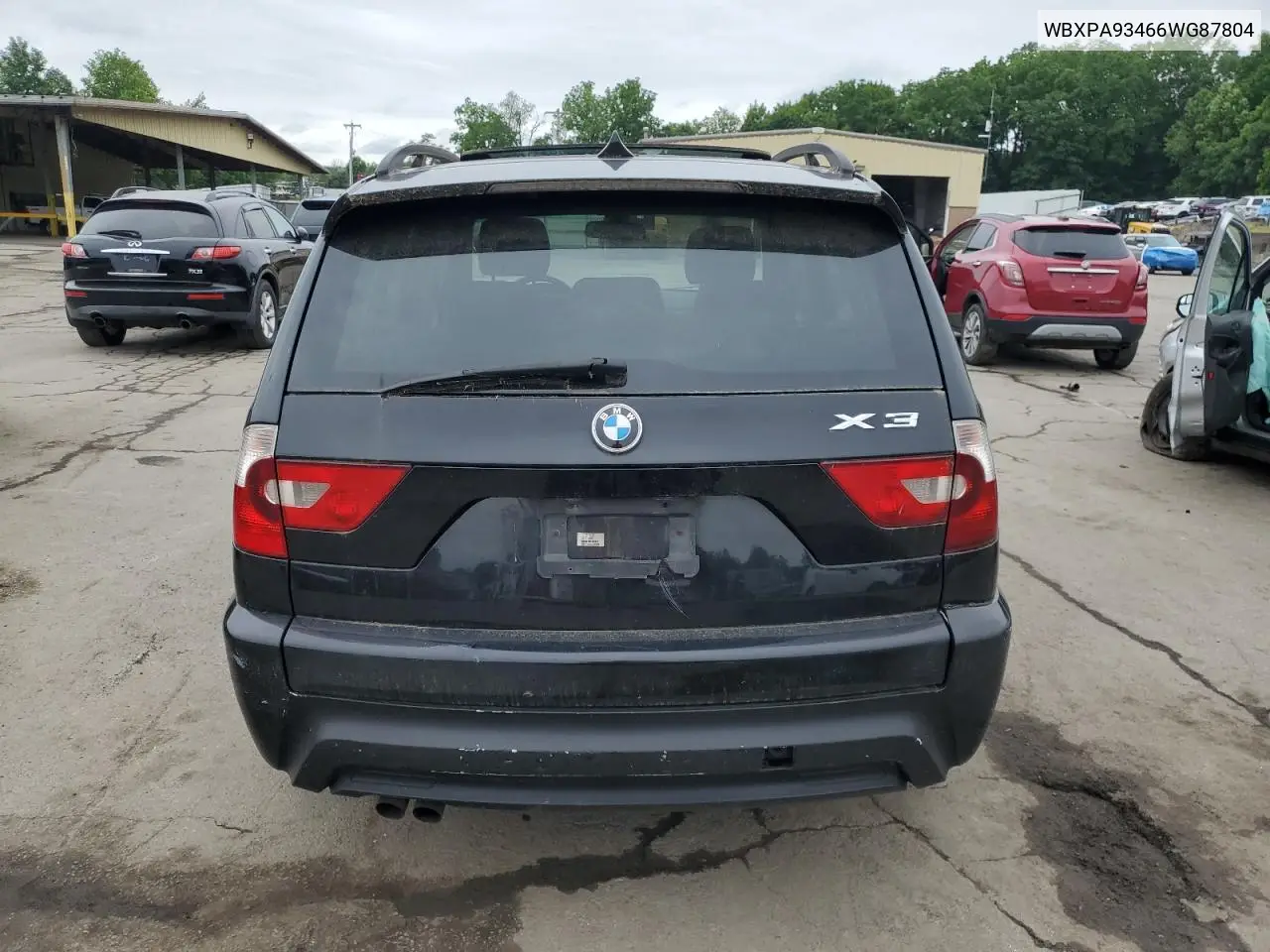2006 BMW X3 3.0I VIN: WBXPA93466WG87804 Lot: 62576315