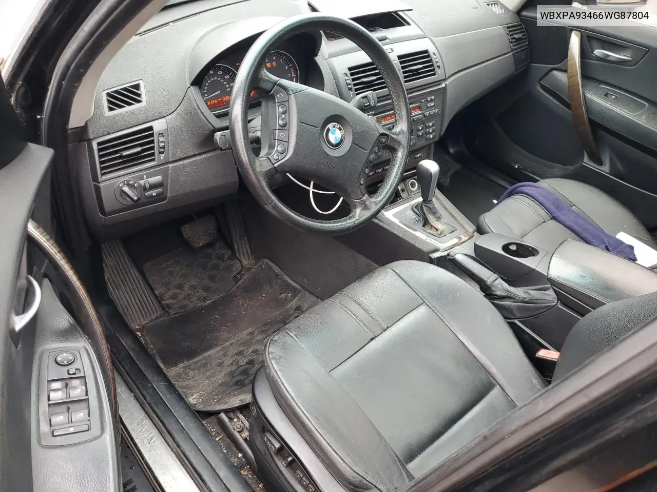 2006 BMW X3 3.0I VIN: WBXPA93466WG87804 Lot: 62576315