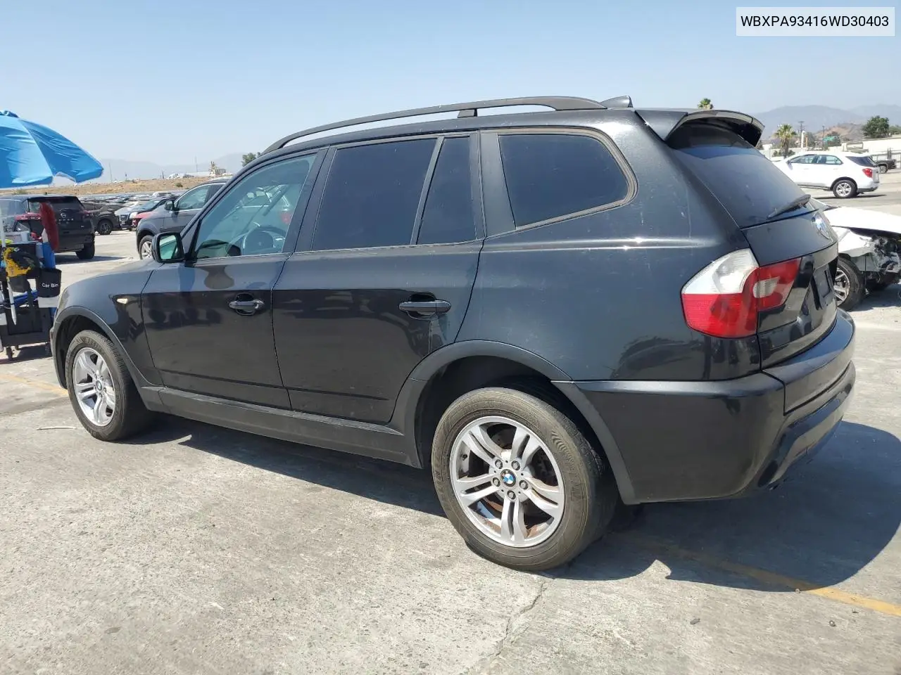 2006 BMW X3 3.0I VIN: WBXPA93416WD30403 Lot: 62696705