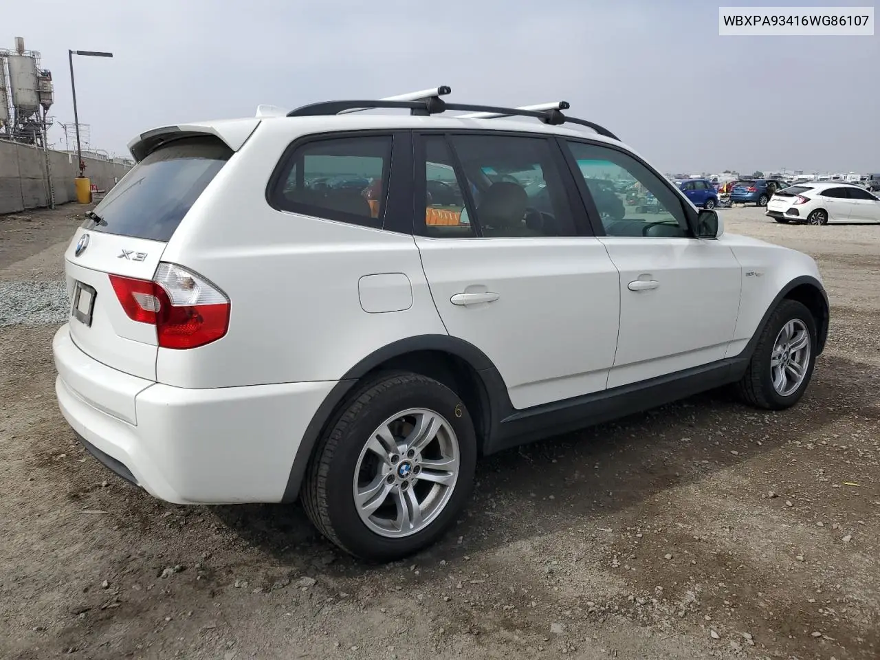 2006 BMW X3 3.0I VIN: WBXPA93416WG86107 Lot: 62865425