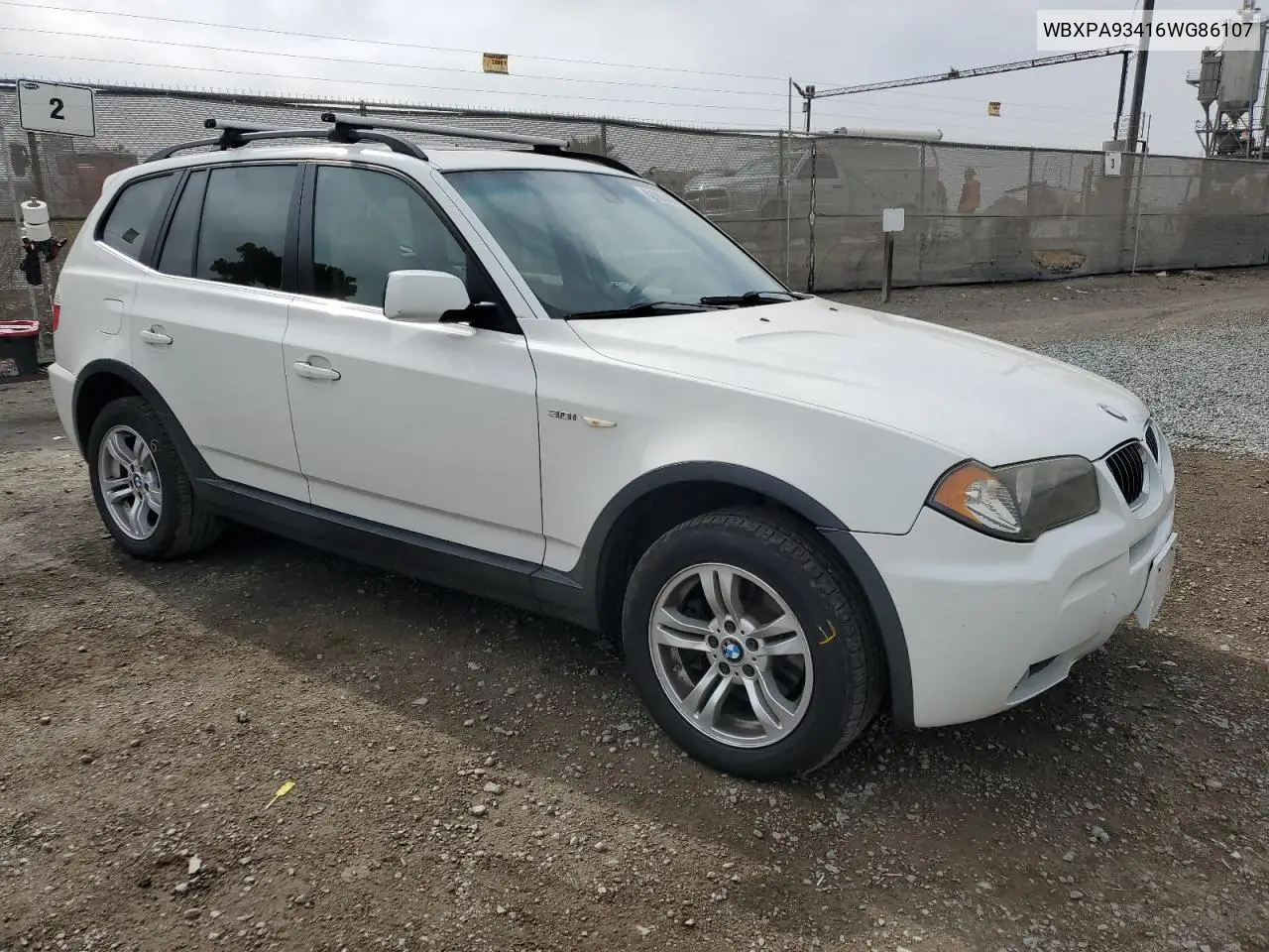 2006 BMW X3 3.0I VIN: WBXPA93416WG86107 Lot: 62865425